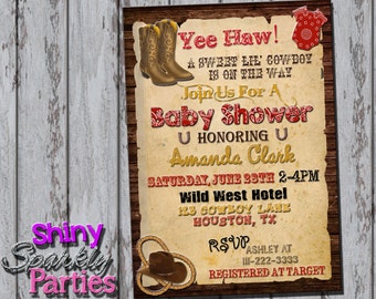 WESTERN BABY SHOWER Invitation - Cowboy Baby Shower - Western Shower Invitation - Western Baby Shower Invite - cowboy baby shower invitation