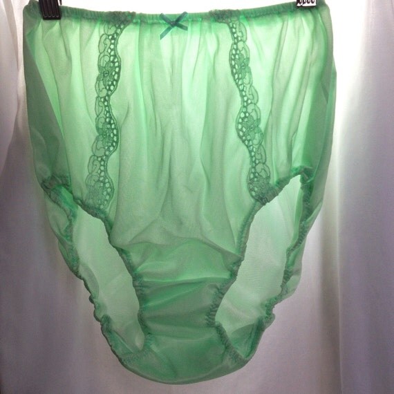 Lace nylon panties granny bloomer purple & orange by sissyNsheer