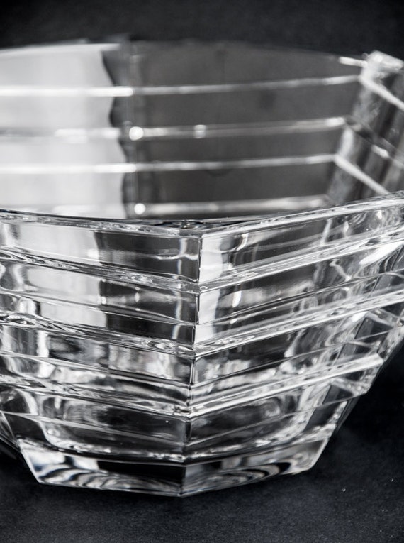 Large Crystal Bowl. Crystal Serving Bowl. Glass Bowl. Modern