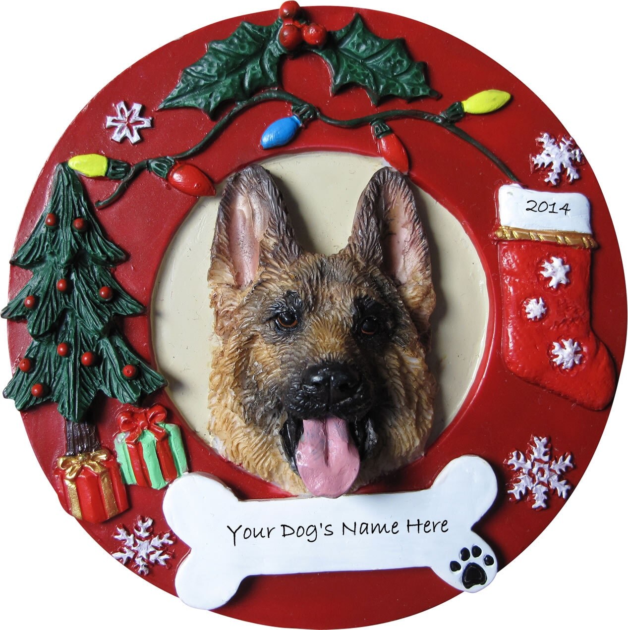 German Shepherd Ornament Personalized with your Dog's