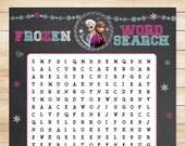 Items similar to Frozen Word Search Activity Sheet Chalkboard // Frozen ...
