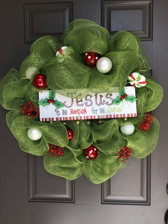 The Real Meaning of Christmas Wreath by WreathsinParadise on Etsy