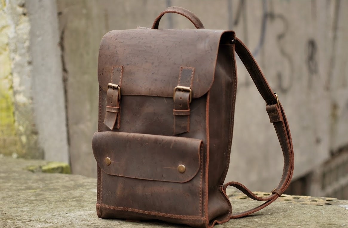 Handmade Leather Backpack Rucksack Travel Bag by LeatherGoodsUA