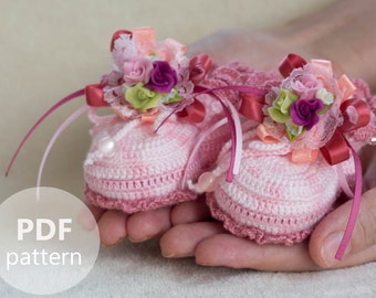Crochet Booties for Newborn Baby Girl - PDF PATTERN