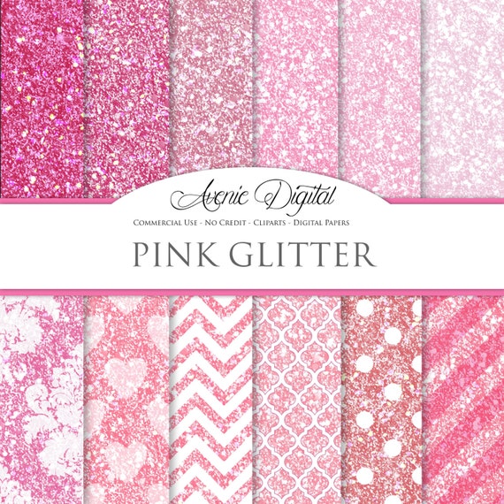 Pink Glitter Digital Paper. Scrapbooking Backgrounds sparkle