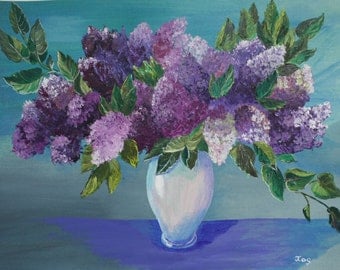 Items similar to Purple Flowers Watercolor Painting Print Giclee Fine ...