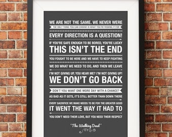 The Walking Dead Quotes - Jpeg - A4 + Letter + 8x10 - INSTANT DOWNLOAD - Digital Print - Wall Art - Printable Poster