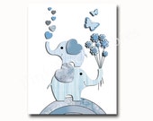 Children room decor, baby boy room decor, elephant decor, kids room decor, nursery wall decor, play room decor, blue gray nursery artwork