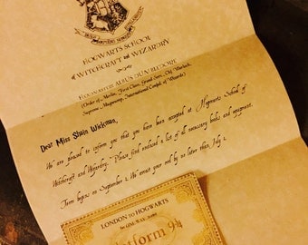 Personalized Wizard Acceptance Letter with Wand by 4LittleFoxes