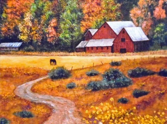 Items similar to Autumn at the Farm 8x10 giclee on Etsy