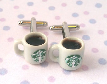 Miniature Starbucks Coffee Cufflinks