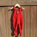 Vintage Baby Boy 1990s Red OshKosh B'Gosh Red Corduroy Overalls Size 6-9 Months