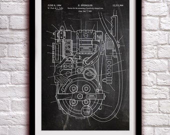 GHOSTBUSTERS - Proton Pack - Fantasy Art Patent - Patent Print Poster Wall Decor - 0137