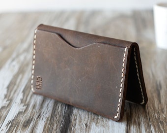 Personalized Leather Wallet 108/ Distressed Leather / Mens Wallet / Women’s Wallet / Slim Wallet / Minimal Leather Wallet
