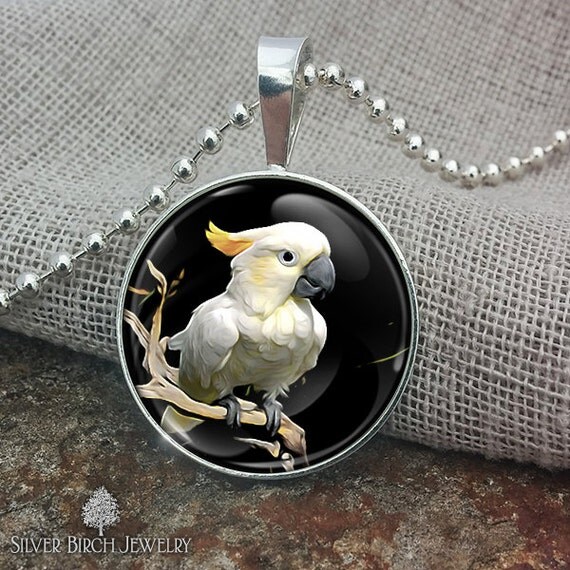 Sterling Silver Cockatoo Pendant Cockatoo by SilverBirchJewelry