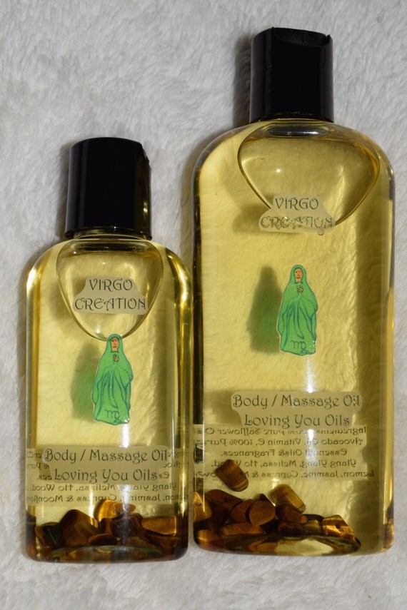 Virgo Creation Body / Massage Oil with Tiger Eye Gemstones