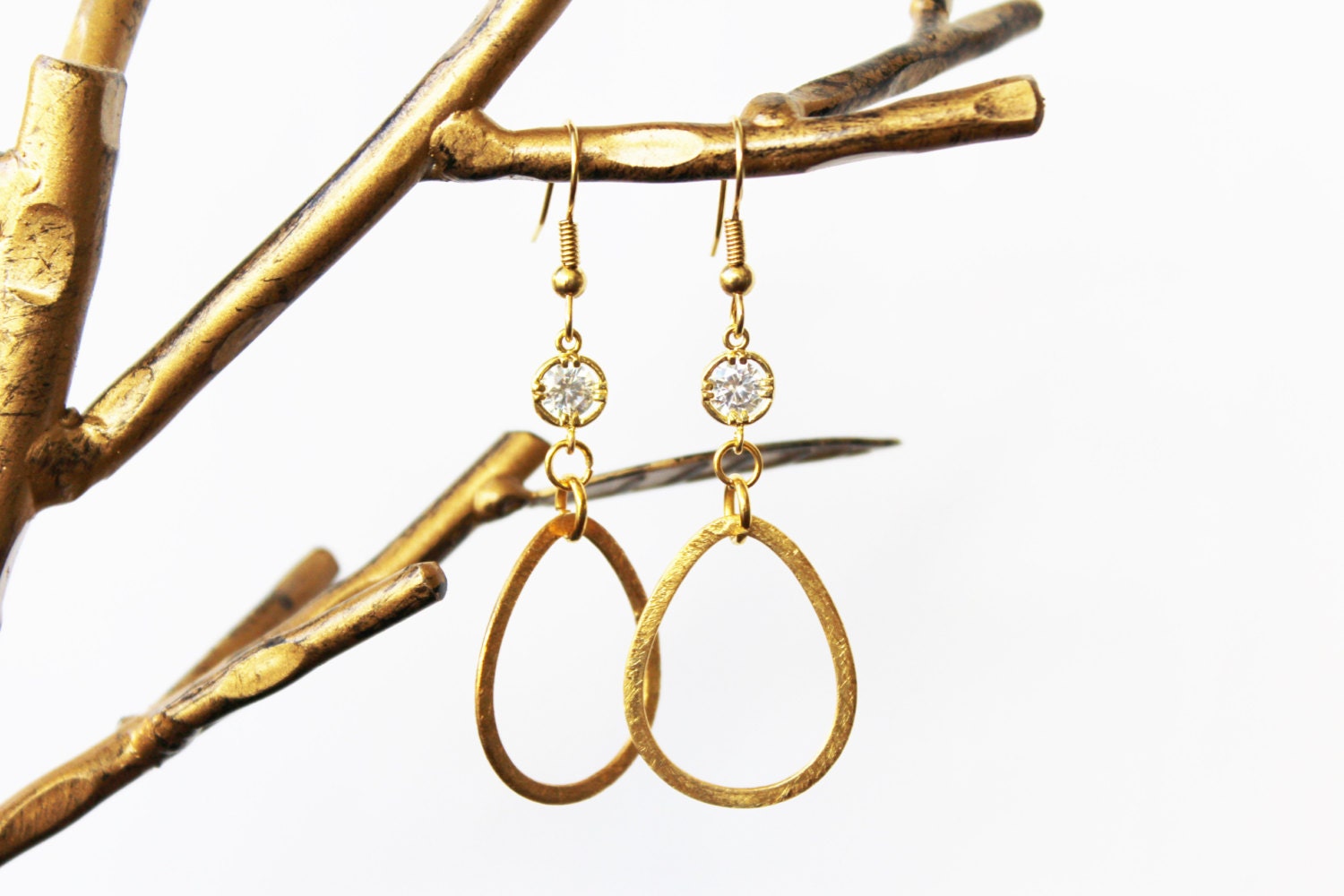 Gold Hoop Crystal Earrings – gold earrings, hoop earrings, crystal ...