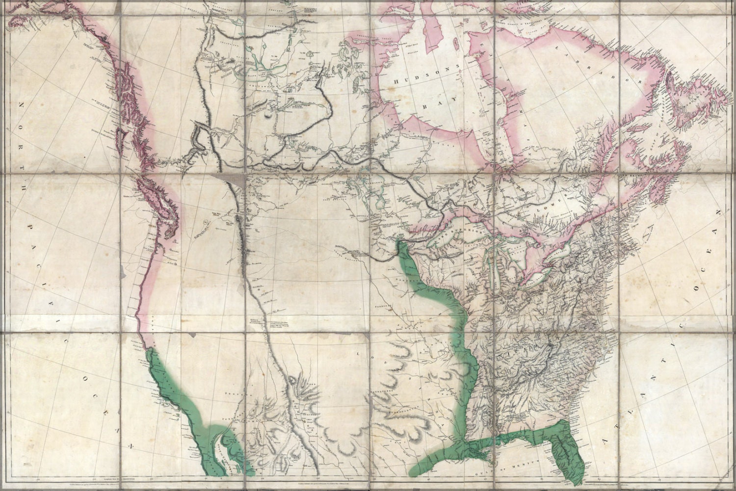 24x36 Poster 1802 Map Of North America United States And