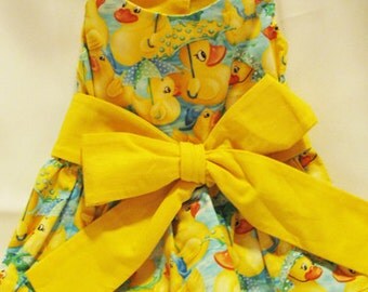 Handmade Dog Dress with big bow, fully lined