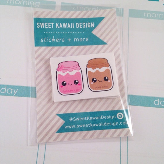 Kawaii Peanut Butter and Jelly Stickers by SweetKawaiiDesign