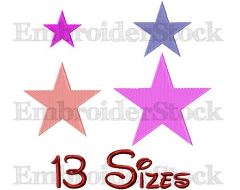 Star Machine Embroidery Star Embroidery Design Stars Pattern-13 Sizes Not Applique File