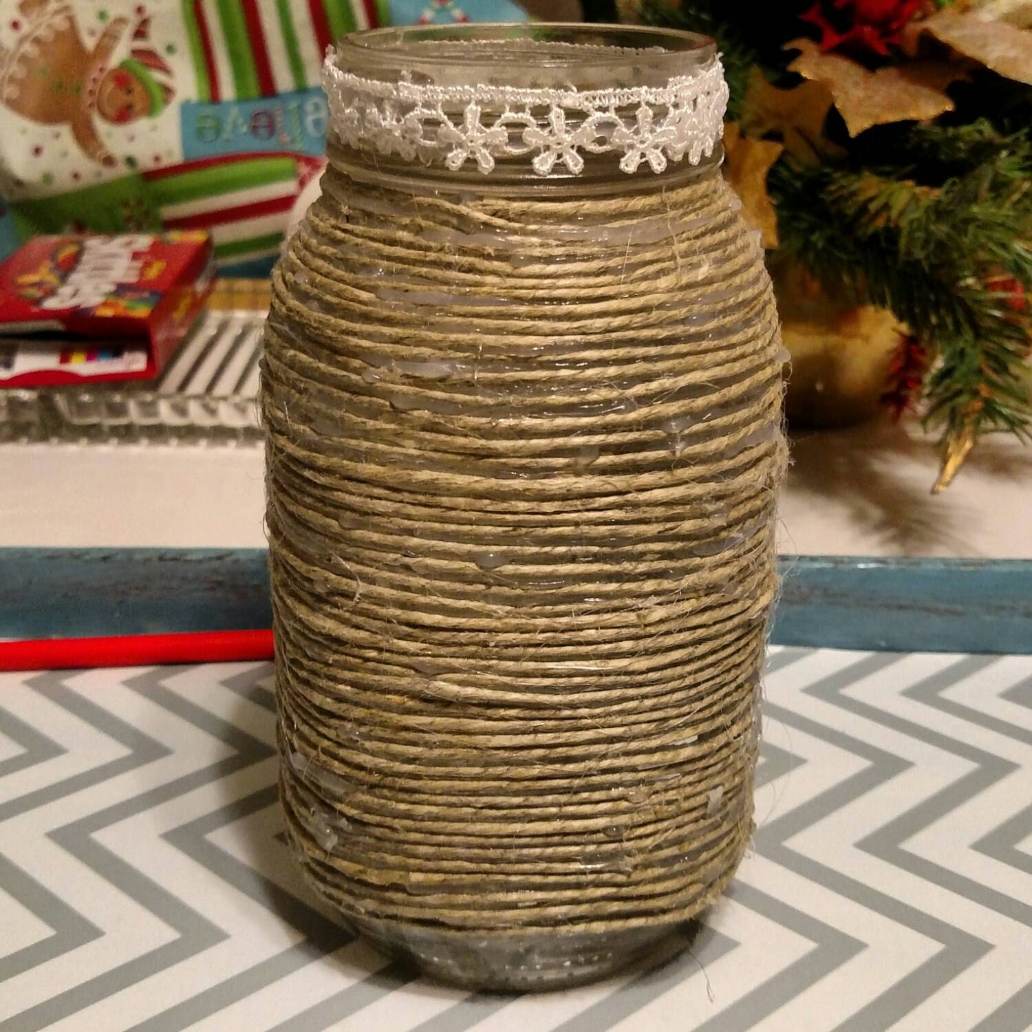 Lace and Twine Mason Jar