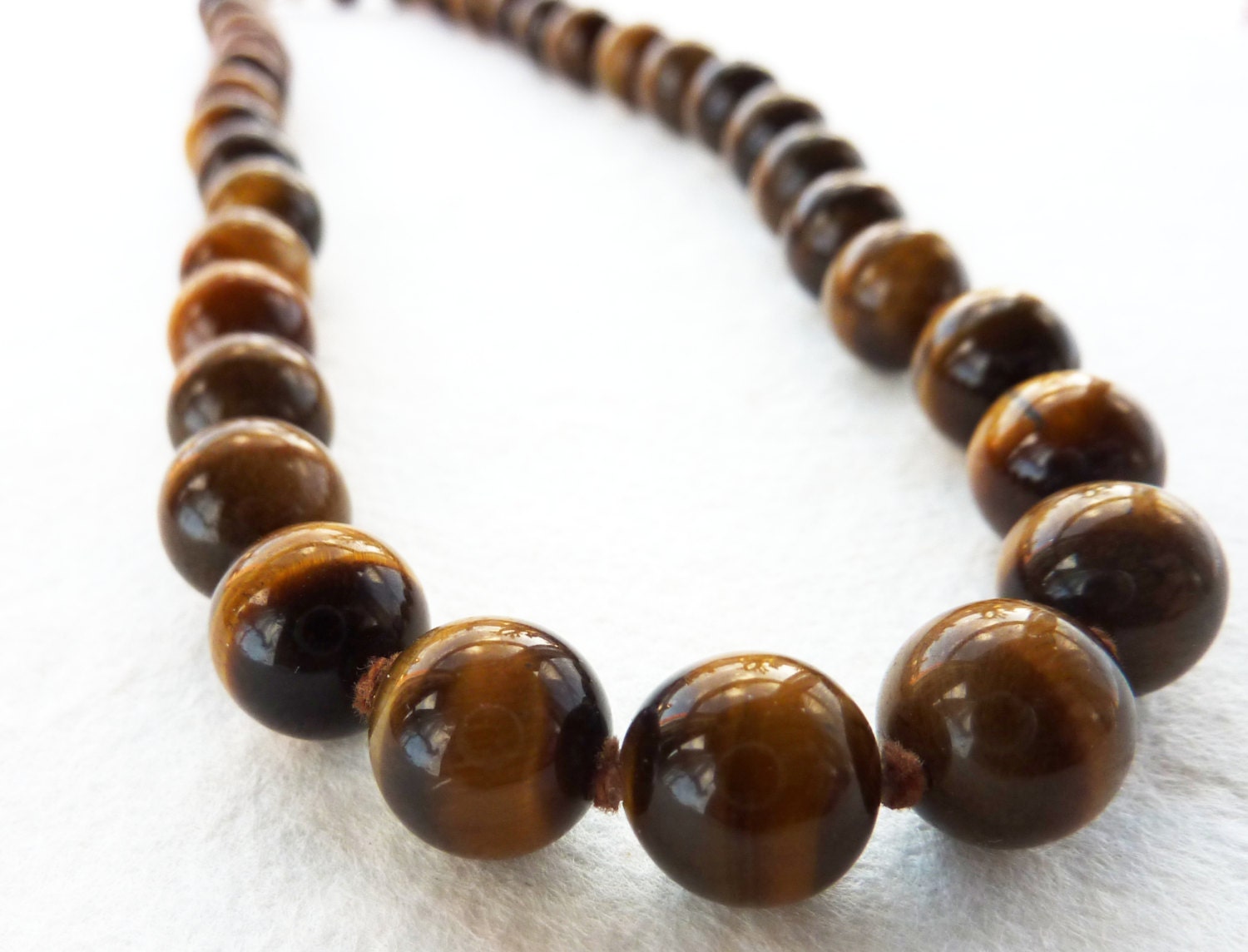 Vintage Tiger's Eye Necklace 1960's Tiger's Eye