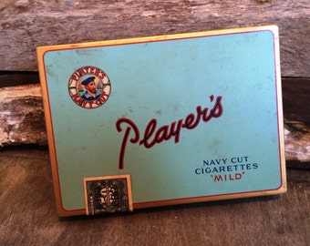 Items Similar To Vintage 50'S Players Navy Cut Mild Cigarette Tin On Etsy