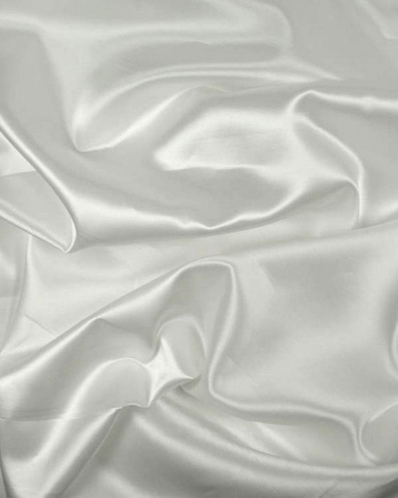 White Charmeuse Bridal Satin Fabric 60 wide By the Yard