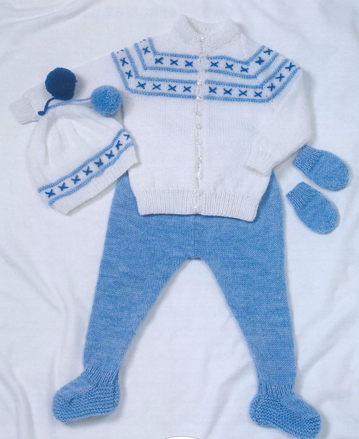 Knit Baby Jacket Leggings Hat and Mitts Vintage Pattern