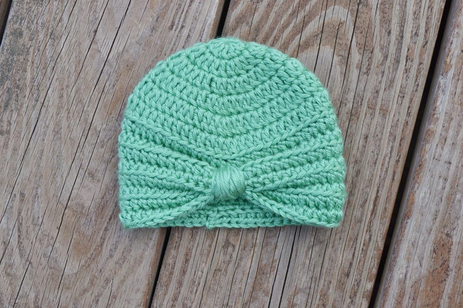 Crochet Baby Turban Hat in MINT Turban Baby Hat Newborn