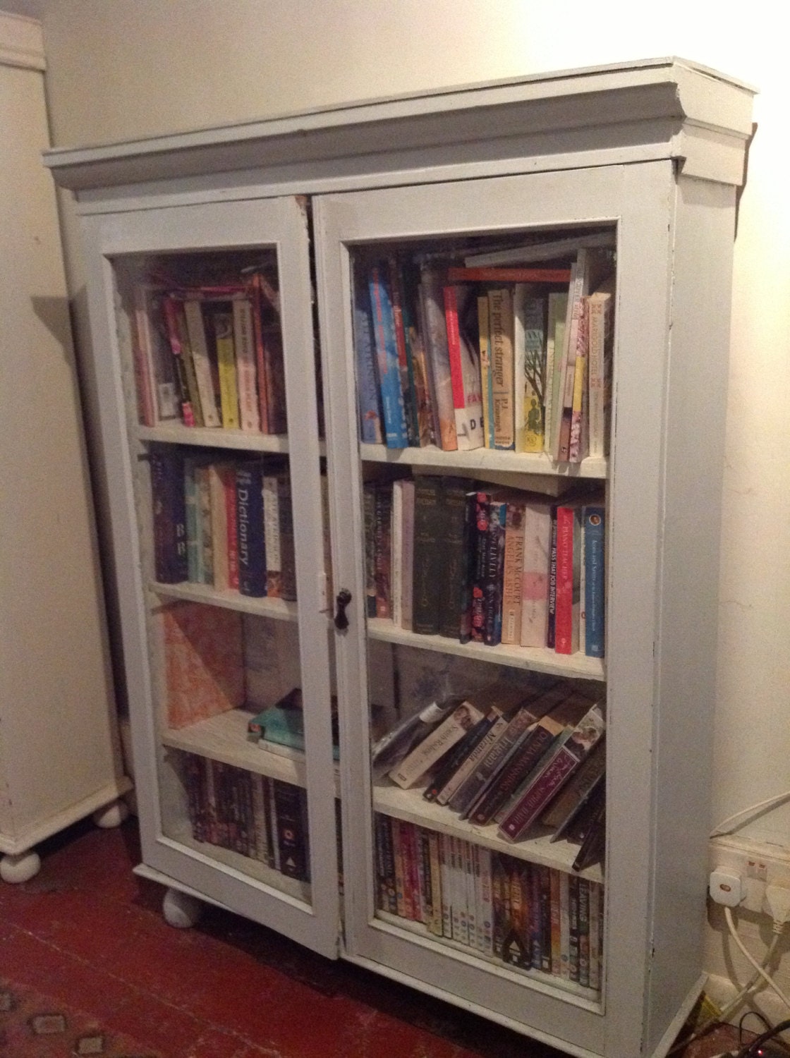 Painted vintage glazed bookcase Haute Juice