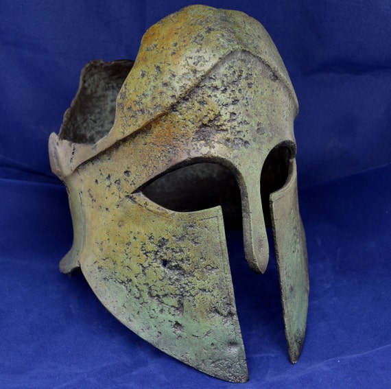 Spartan Shattered Helmet solid Bronze Ancient by GreekDemigods