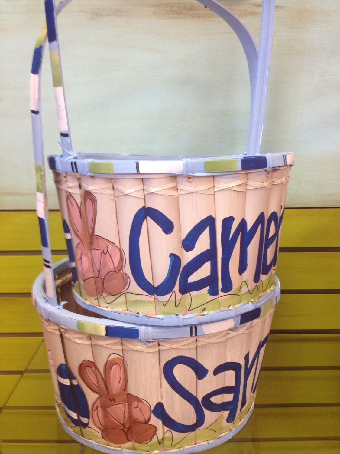 Personalized Hand Painted Easter Basket