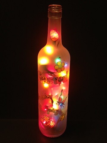 Holiday Wine Bottle Light Easter Bunny