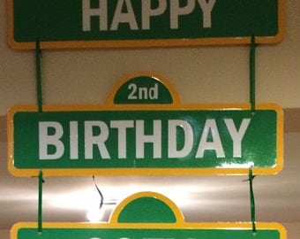 Items similar to Sesame Street Happy Birthday Name Sign Logo