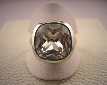 Sterling silver cubic zirconia ring.