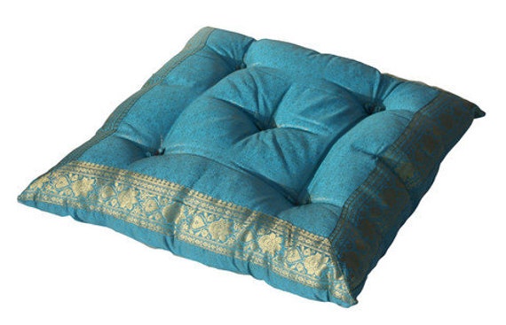 Tufted floor cushion meditation pillow floor by TaraDesignLA