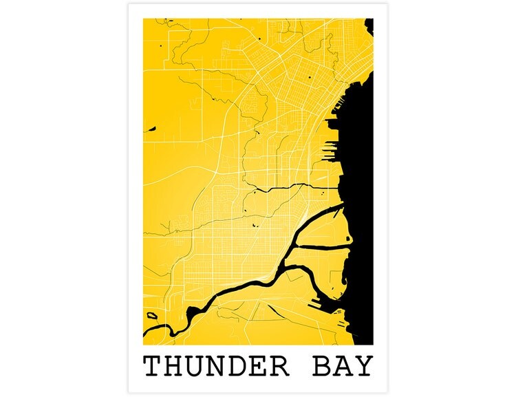 Thunder Bay City Street Map Thunder Bay Canada by JurqStudio