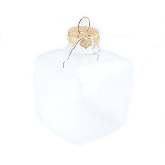 Cube Clear Ornaments Set of 12 Clear Glass Cube 2