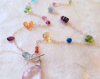 Luxury Volcanic Pink Tourmaline color Topaz .925 Sterling Silver