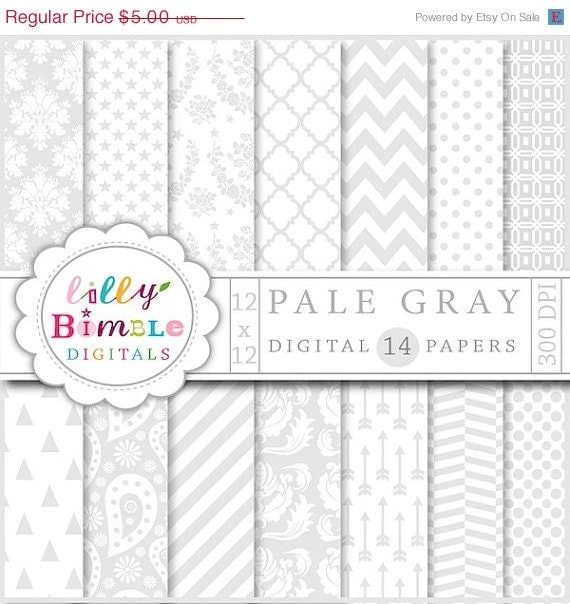 50% off Elegant gray and white digital papers for wedding invitations, designs, Damask, arrows, paisley Neutral download Il_570xn