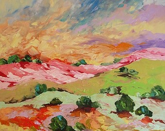 Abstract Painting Original Landscape Impressionist by lindamonfort