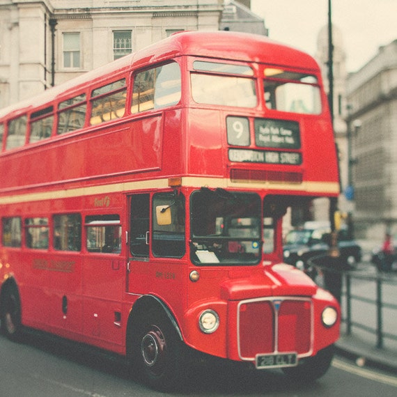 Items similar to London Photography, Red Double Decker Bus ...