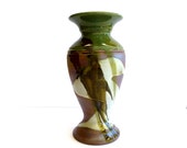 Vintage Norwood Pottery Vase, Made in Wauchope NSW Australia, Earthy, Australian Pottery, Green and Brown, Abstract, V0795