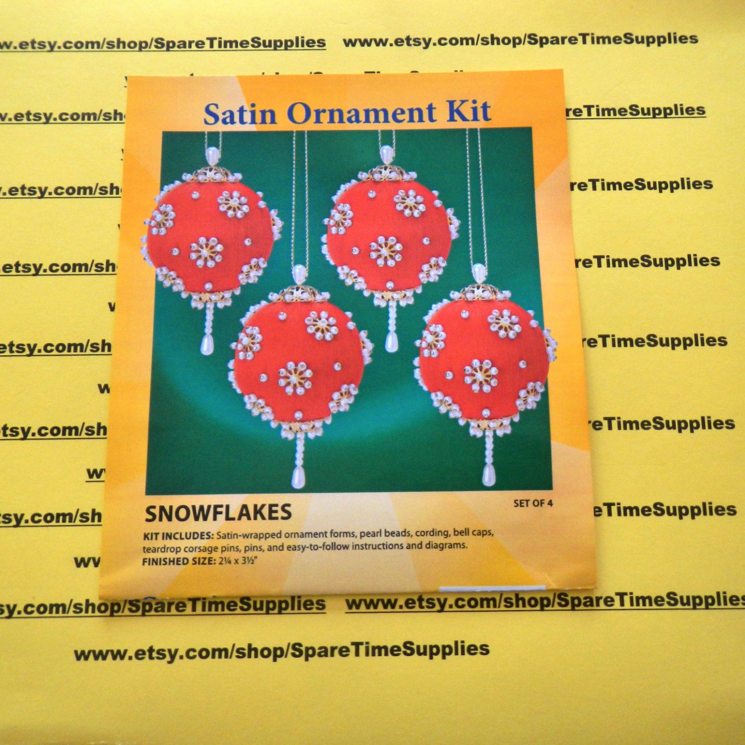 Sunrise Craft Hobby Satin Ornament Kit 510655 Snowflakes