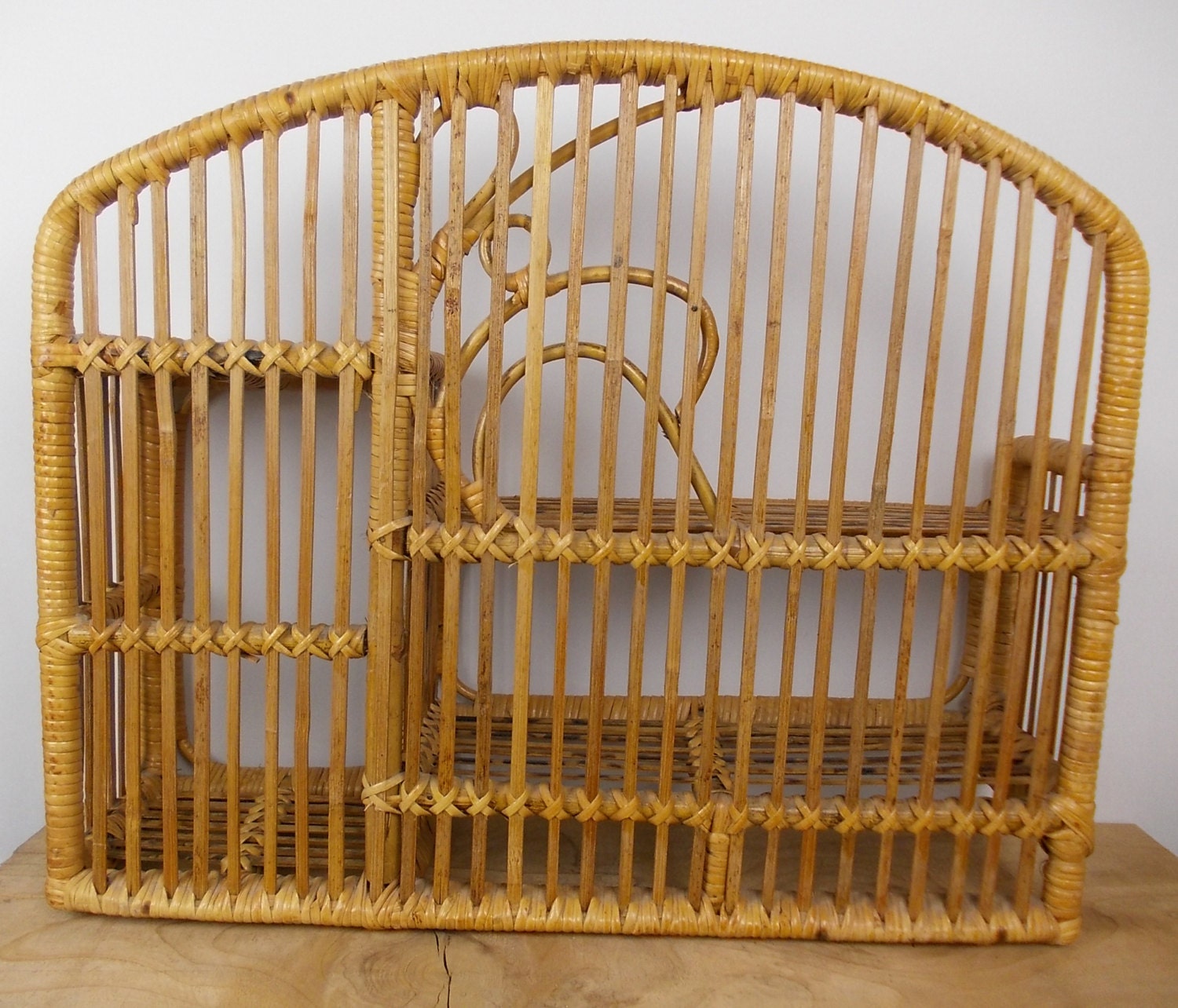 Vintage Bamboo Shelf Rattan Wall Shelf Wicker Furniture