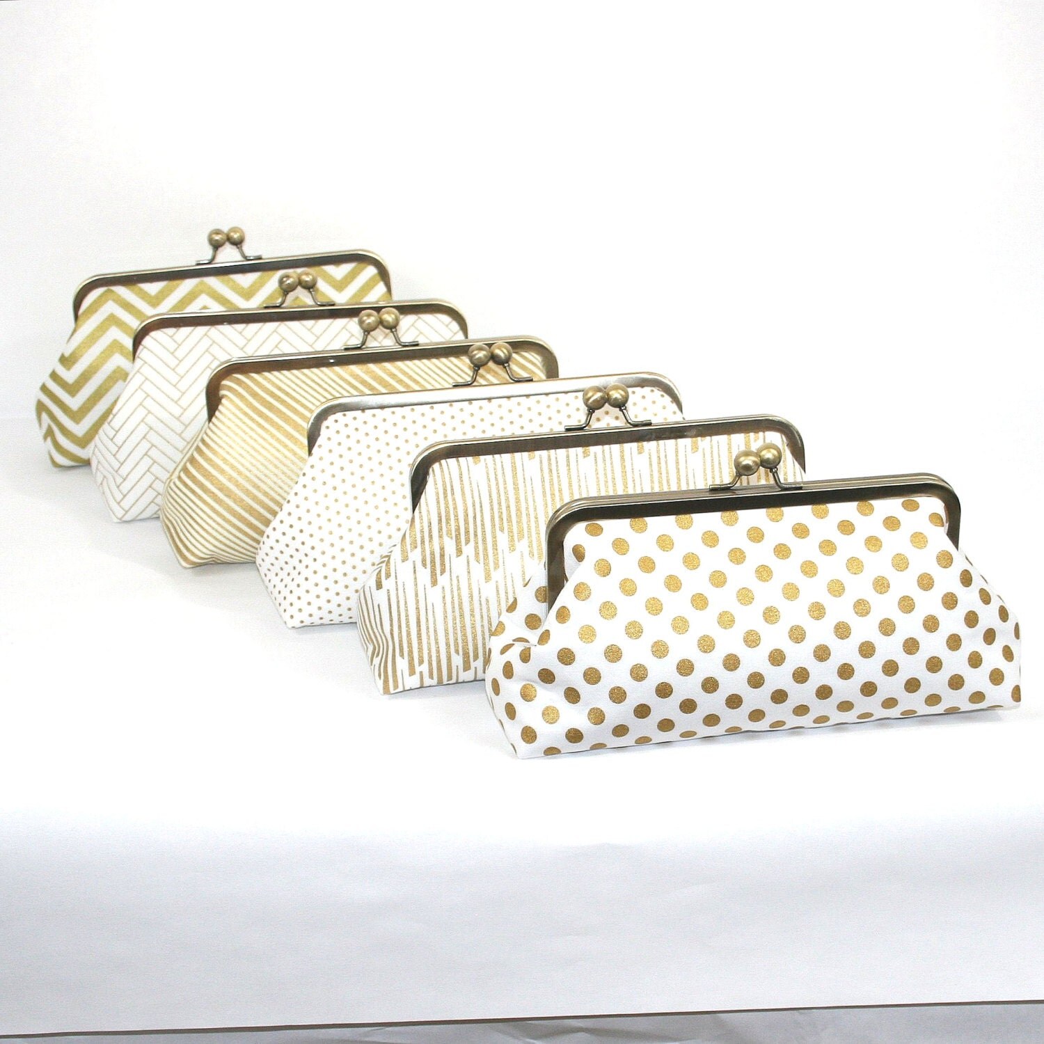 Gold Bridesmaid Clutches Personalized Clutches by ModDotTextiles