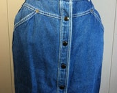 Vintage 80s high waist skirt / Denim skirt / Jean pencil / Cheryl Tiegs/ small
