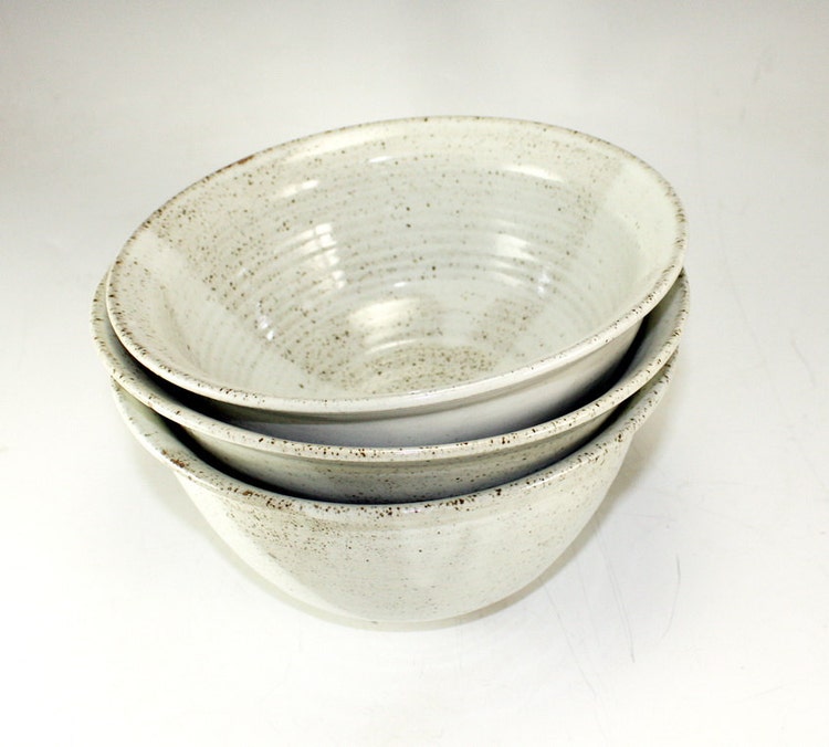 Pottery Mixing Bowl Set Pottery Nesting Bowls by MostlyStoneware